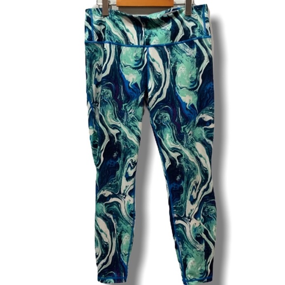 PATAGONIA Blue Swirl Centered Crop Legging SZ L - Picture 2 of 5